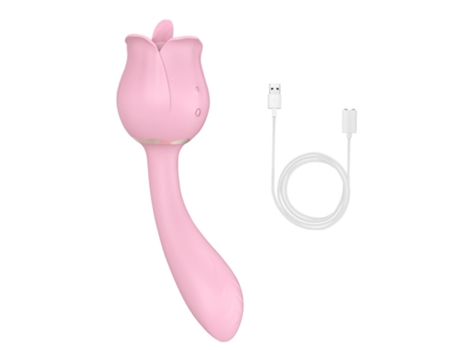 Vibrador de masaje para lamer la lengua rosa 2 en 1 para mujeres (rosa) VEANXIN