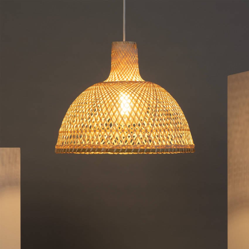 Ledkia Lighting Colgante handan iluzzia 310x380x380 mm natural e27 casquillo gordo decoración habitación dormitorio 40