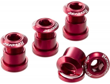 Cadena REVERSE COMPONENTS Reverse Chainring Bolt Set (Rojo - 4 peças)