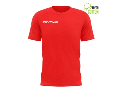 Camiseta Unisexo GIVOVA (L - Algodón - Rojo)