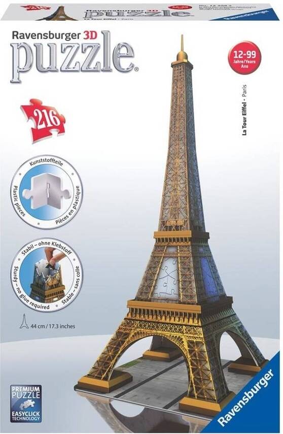 Puzzle 3D RUNADRAKE Torre Eiffel (Edad Mínima: 12 - 216 Piezas)