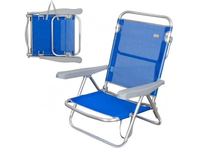 Silla De Playa azul plegable 5 posiciones aktive beach 61x48x80 cm 62607 color baja reclinable5 coral con asa 21 100x68x64cm