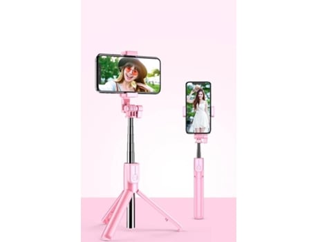 Selfie Stick SLOWMOOSE Plegable Selfies Inalámbrico Compatible con Bluetooth Rosa