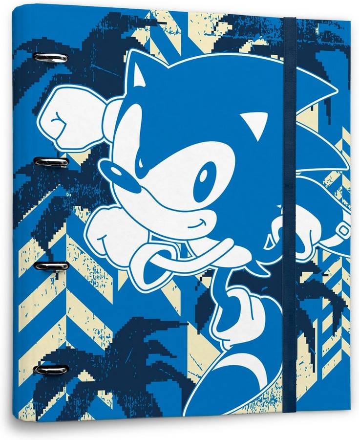 Carpeta 4 Anillas troquelada sonic the hedgehog archivador a4 tapa dura dossier erik editores 32x28