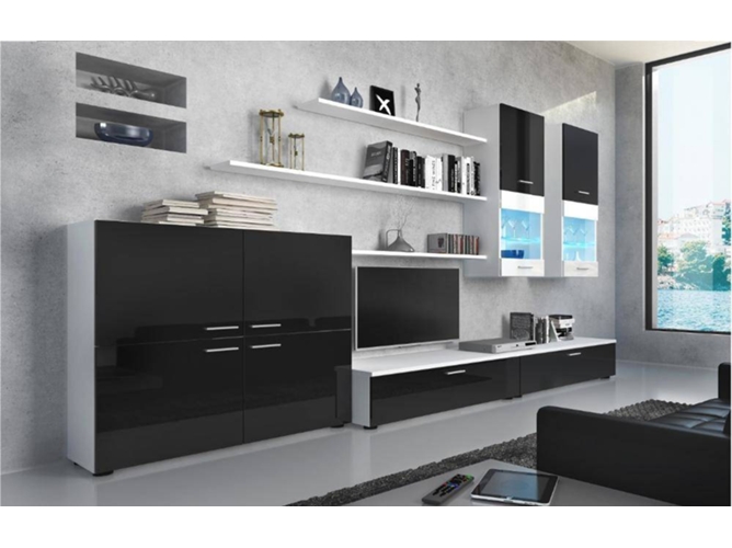 Mueble Tv Innovation Home Furnish 1betanegro Blanco Melamina Y Mdf 300x1x42 Cm Worten Es