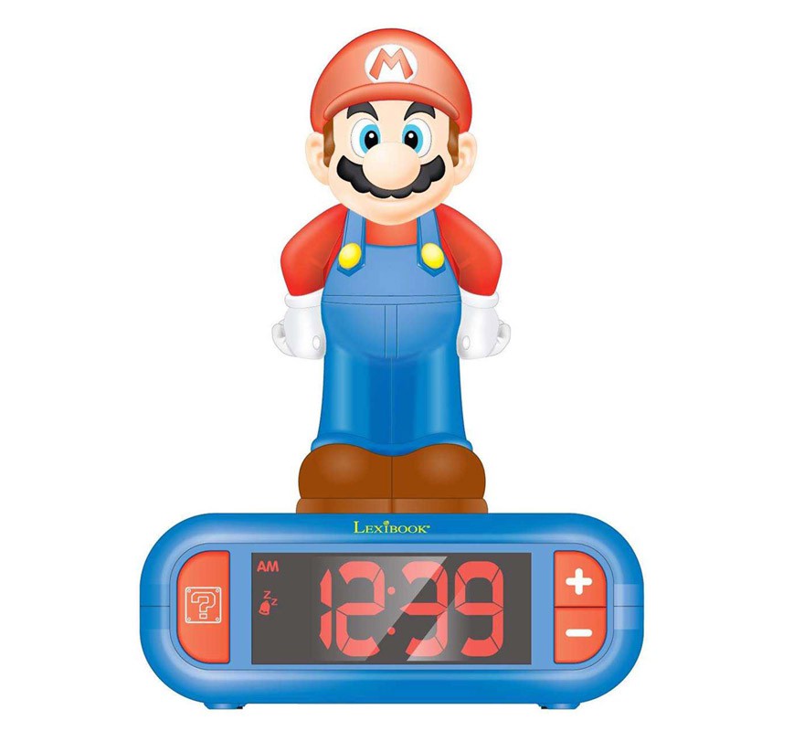 Despertador LEXIBOOK Digital Super Mario con Lámpara 3D y Radio (Azul)