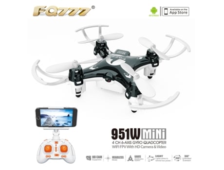 Drone FQ777 951W (HD - Autonomía: Hasta 5 min - Negro)