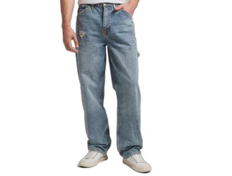 Pantalones de Vaquero de Hombre SUPERDRY Orgánico Carpenter Algodón Orgánico Gris (32x32)