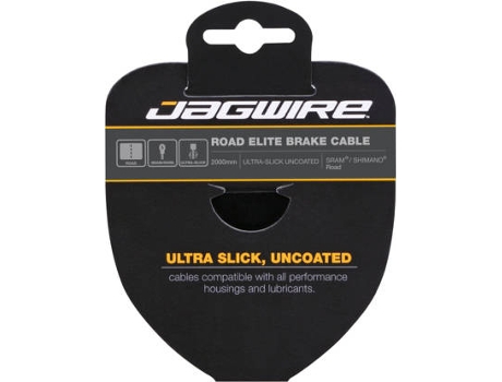 Cable de Freno JAGWIRE Road Brake Cable-Elite Polished Ultra-Slick Stainless-1.5X2000Mm-Sram/Shimano (Negro, Amarillo - TU)