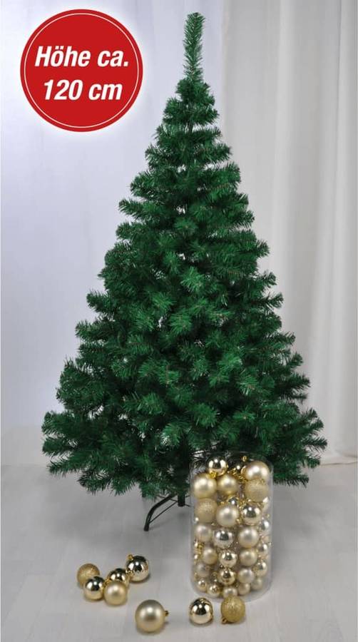 Árbol de Navidad HI con Soporte (Verde - 120x7 cm)