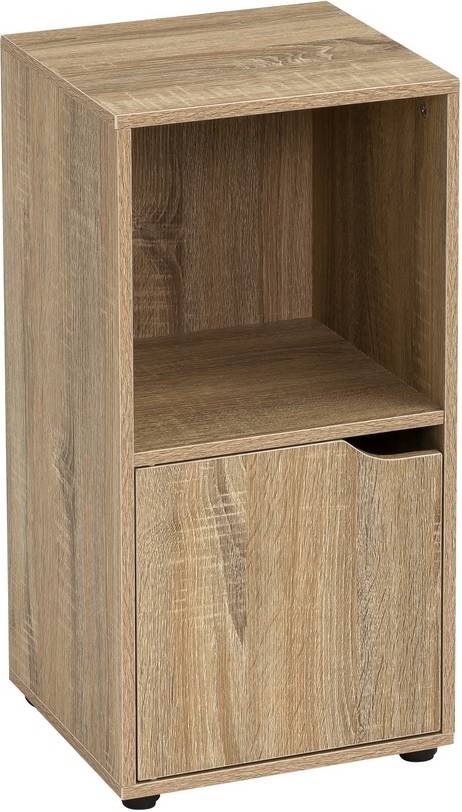 Mesita de Noche LOLAHOME 1 Puerta (Marrón - 61x29x30 cm - Madera)