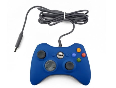 Controlador con cable Xbox 360, gamepad con cable, controlador con cable de doble vibración, muy adecuado para Windows7/8/10/PC/Xbox 360-blue