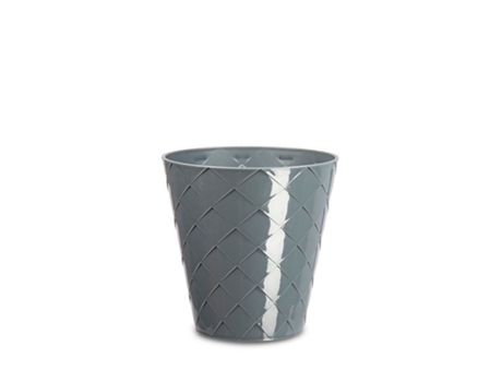 ARECA Palm - Maceta Redonda Decorativa 13 cm con Textura Gris