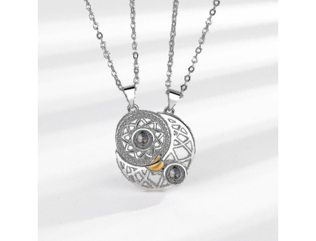 Collar de proyección de estrella de Sun Moon, joyería de collar de pareja/amigo