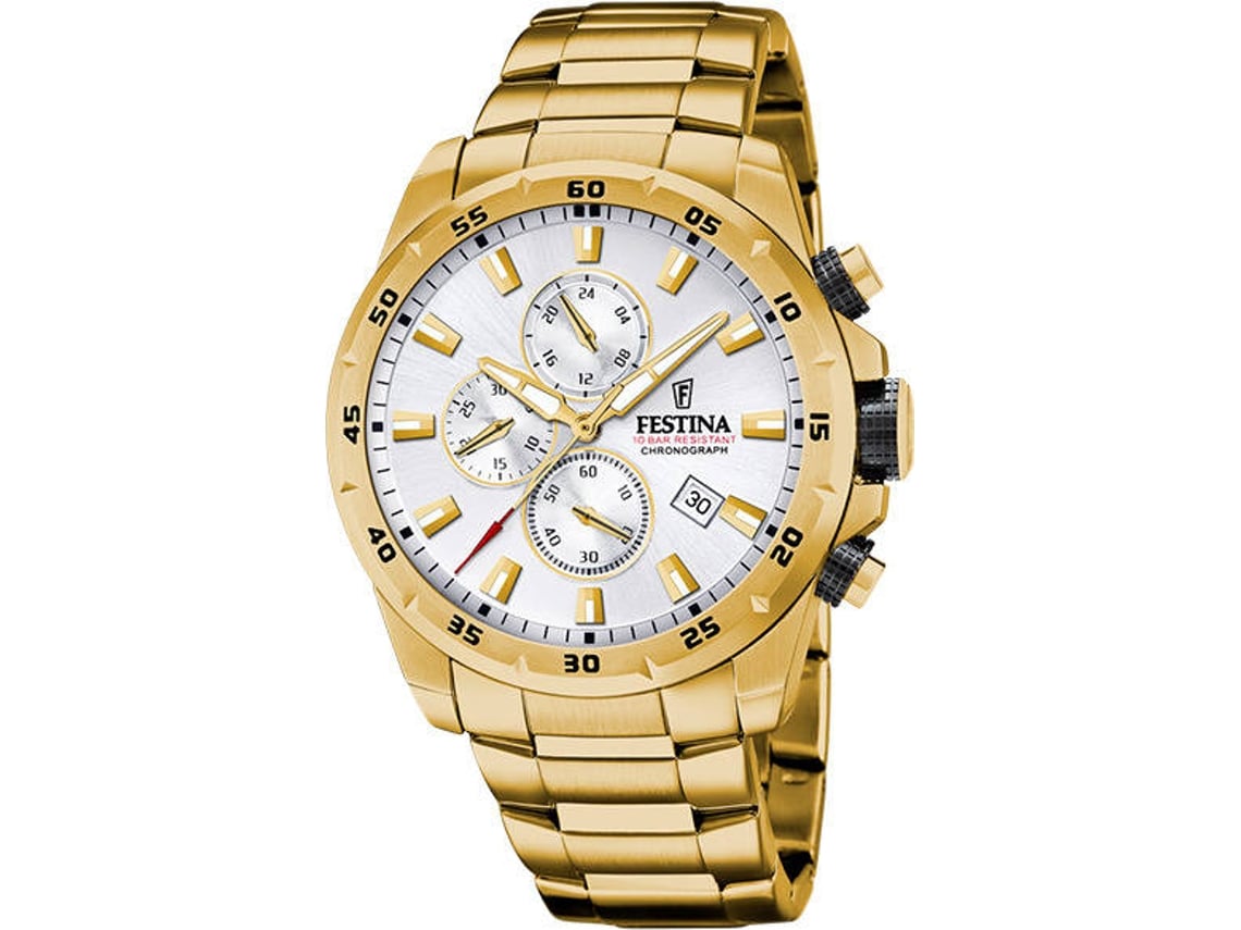 Reloj Festina hombre automático acero oro dorado brazalete malla F20667/1