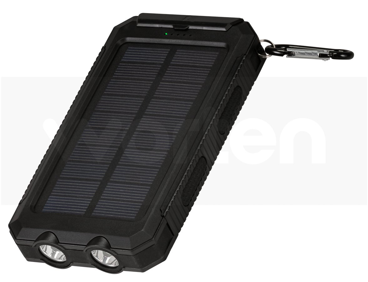 Powerbank MUVIT Solar (10.000 mAh - 2 USB - MicroUSB - Negro)