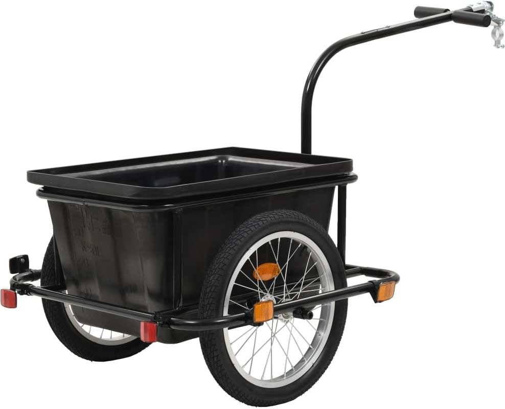 Remolque de Carga P/ Bicicleta VIDAXL Acero Negro (150Kg)