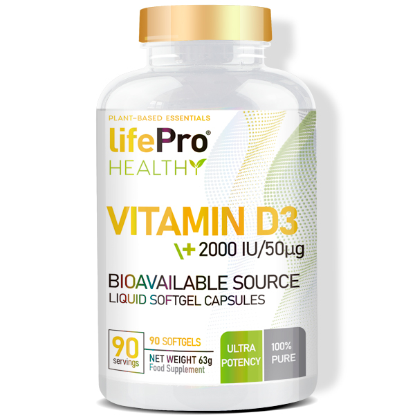 Complemento Alimentar LIFE PRO NUTRITION Life Pro Vitamin D3 2000Ui 90 (Lima - 3l)