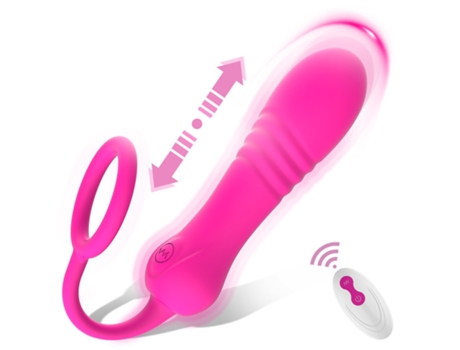 Vibrador de masaje telescópico remoto inalámbrico con 8 modos para mujeres (rosa roja) VEANXIN