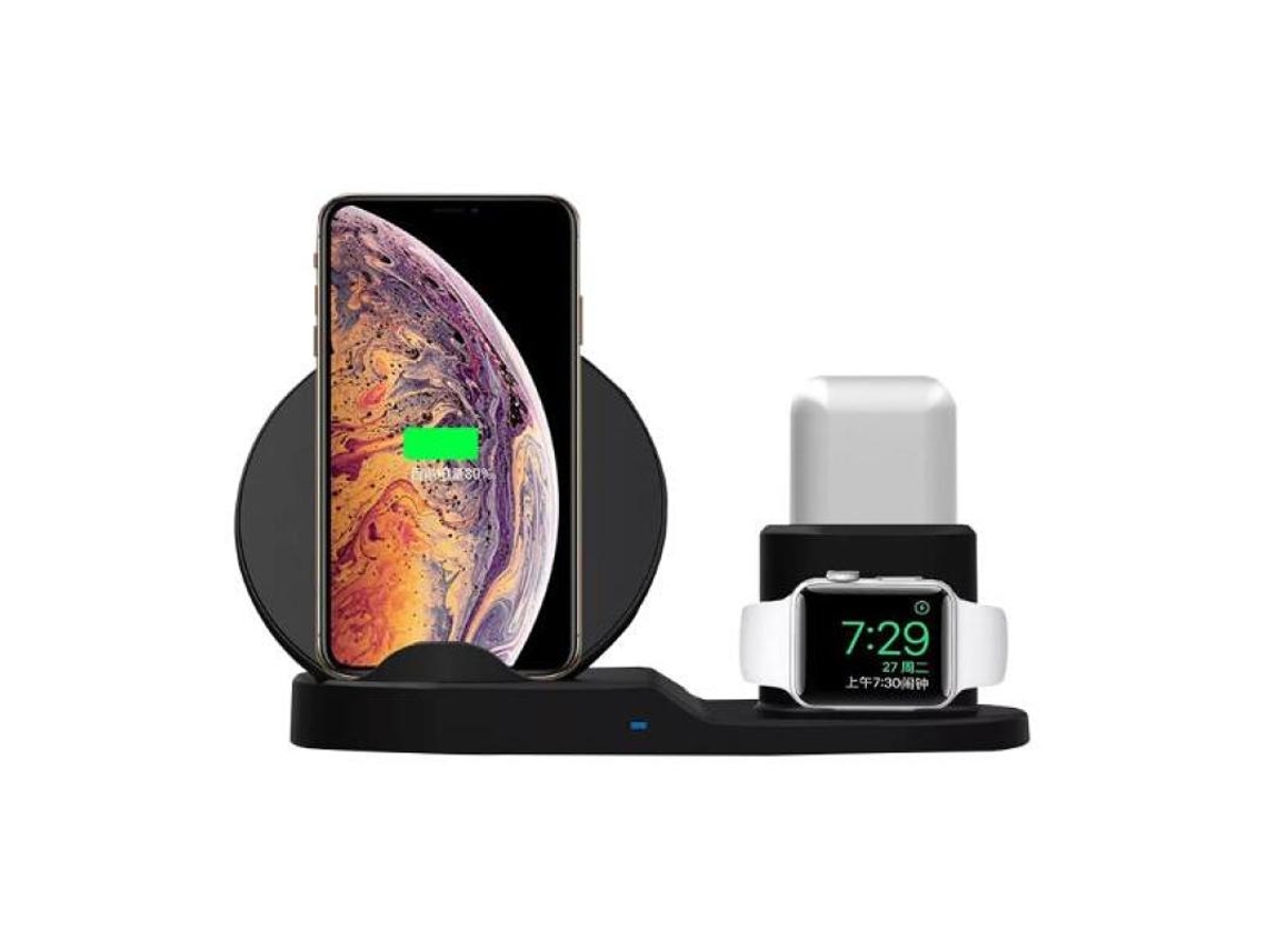 Soporte para auriculares con cargador inalámbrico 4 en 1, soporte para  auriculares y estación de estación para Apple Watch, AirPods  Max/Pro/2/iPhone