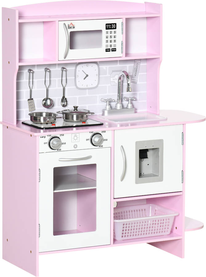 Cocina Infantil HOMCOM 350-135V00PK 3 Años - 70x29x90 cm Rosa