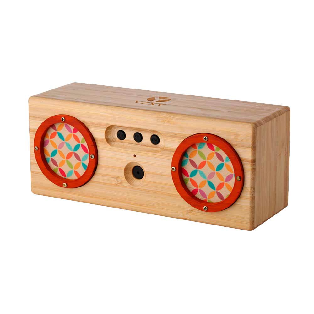 Altavoz Bluetooth YZSY Tambor Madera y Rojo