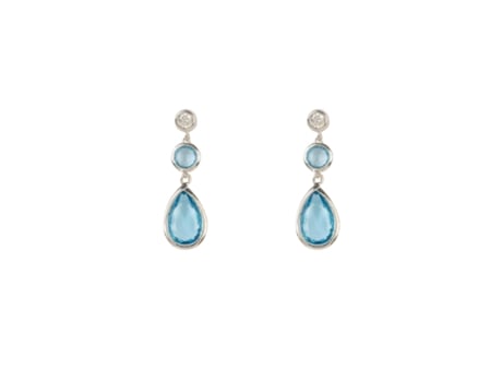 Pendientes LATELITA Tuscana Gemstone Silver Blu Topaz Hydro