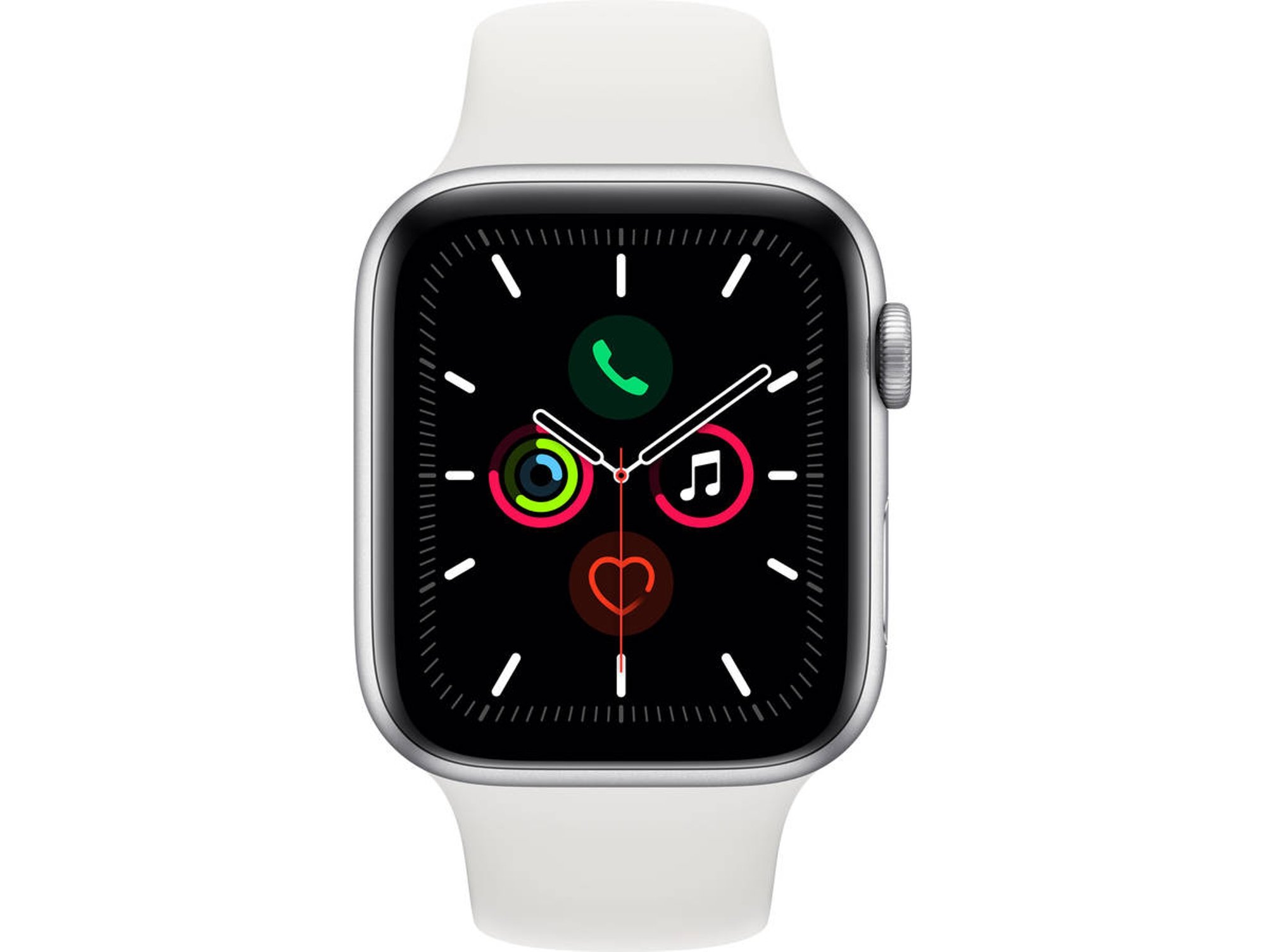 Apple Watch Series 5 reloj inteligente plata oled gps s5 44 mm caja aluminio en y correa deportiva blanco 44mm mwvd2tya w3