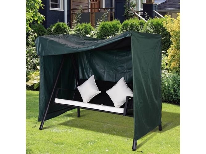 Funda Para Columpio de con cremallera cubierta muebles exterior ideal 177x114x152cm verde oscuro bancos 84b445