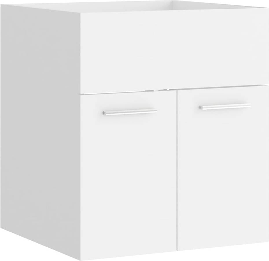 Vidaxl Mueble Lavabo armario tocado fregadero aseo cuarto de inodoro ducha bañero mobiliario robusto estable blanco brillante aglomerado empotrado madera contrachapada 41x38.5x46 cm