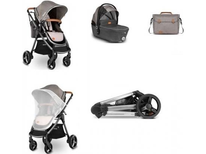 Carrito de Bebé Duo LIONELO 2 In 1 Com Alcofa Macia Greet Latte