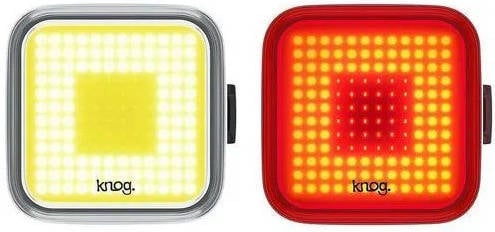 Knog Blinder Twinpack square kit iluminación delantera y trasera para adulto unisex negro talla luces seguridad tu amarillo rojo