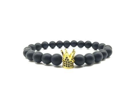 Pulsera Corona - Negro y Oro