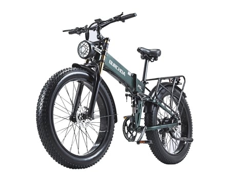 Bicicleta eléctrica BURCHDA r5 pro con neumático gordo 20 4.0 autonomía 60 kilómetros con sistema de batería 48v 17.5ah 1000w motor - verde