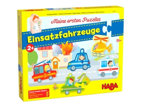 Puzzle HABA My Firsts – Emergency Vehicles Rompecabezas de figuras 2 pieza(s) Vehículos