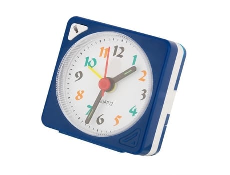 Despertador de Cuarzo HURRISE Mini Reloj Despertador de Luz Led de Cuarzo con Función de Siesta Lámpara de Péndulo Azul Operado Por Batería Azul