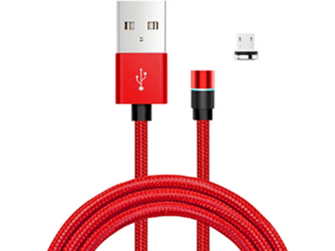 Cable WJS Magnético (MicroUSB - 1 m - Rojo)