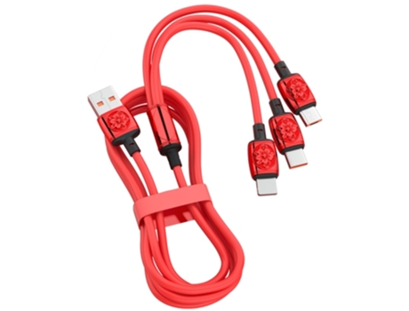 Cable Carga Rápida Usb Tallado Tipo Pines Micro Rojo