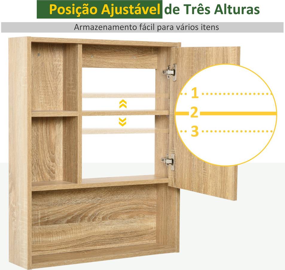 Mueble de Baño KLEANKIN Marrón (Aglomerado - 60 x 15x 76cm)