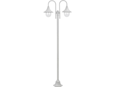 Farola De Vidaxl 2 luces aluminio e27 220 cm pie blanco 60w 22 x 72