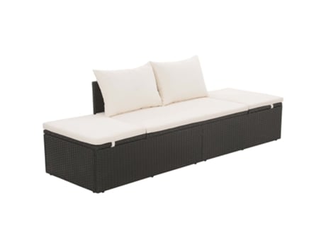 MAISON EXCLUSIVE - Cama de jardín 195x60 cm ratán sintético negro