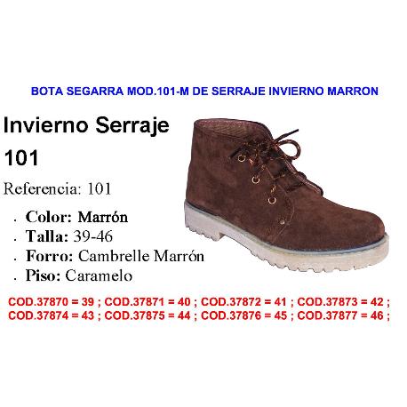 Bota Safari 101 segarra mod.101 de serraje invierno marron 40