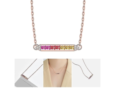 925 Collar colgante de plata esterlina para mujeres Tipo de arco iris para mujeres chicas