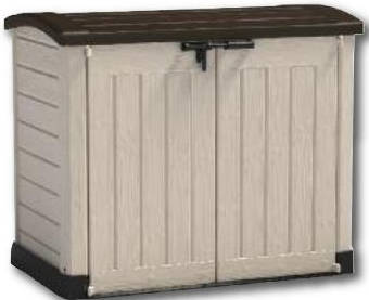 Keter Store It cobertizo de exterior capacidad 1200 litros color topo y beige tamaño sio arcon jardin lt146x82x120cm doble puerta compactos sin montaje interior elevada 1460 4500