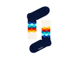 Medias HAPPY SOCKS Faded Diamond Sock Algodón Hombre (41/46 - Azul)