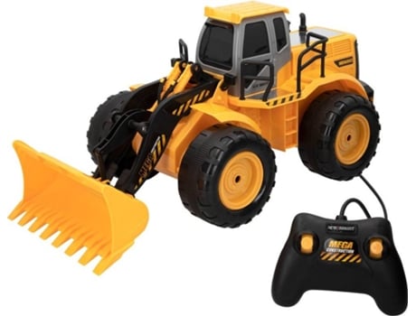 New Bright Mega front loader excavadora amarilla teledirigido naranja edad 3