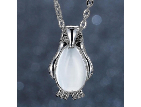 Collar colgante de pingüino de piedra natural Damas de la cadena de claves de la escala de la escala de la fiesta de bodas Joyas