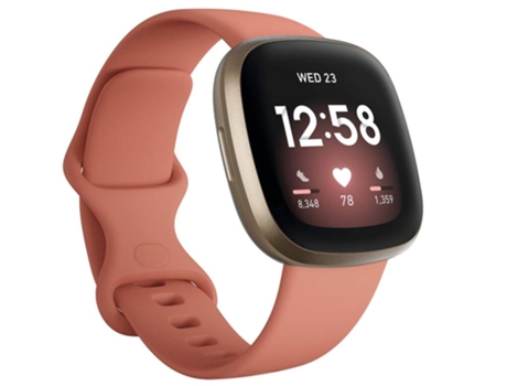 Smartwatch FITBIT Versa 3 Esfera Dorada 40Mm Correa Silicona Reloj Deportivo Gps