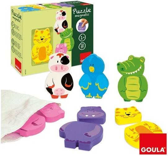 Animales Intercambiable Goula puzle encajable niños partir de 1 año puzzles jumbo magnetic interchangeable 12