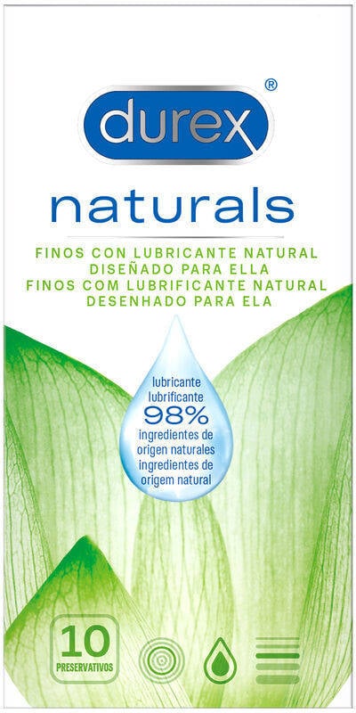 Preservativos DUREX CONDOMS  Naturals Finos Lubrificante Natural 10 Unidades